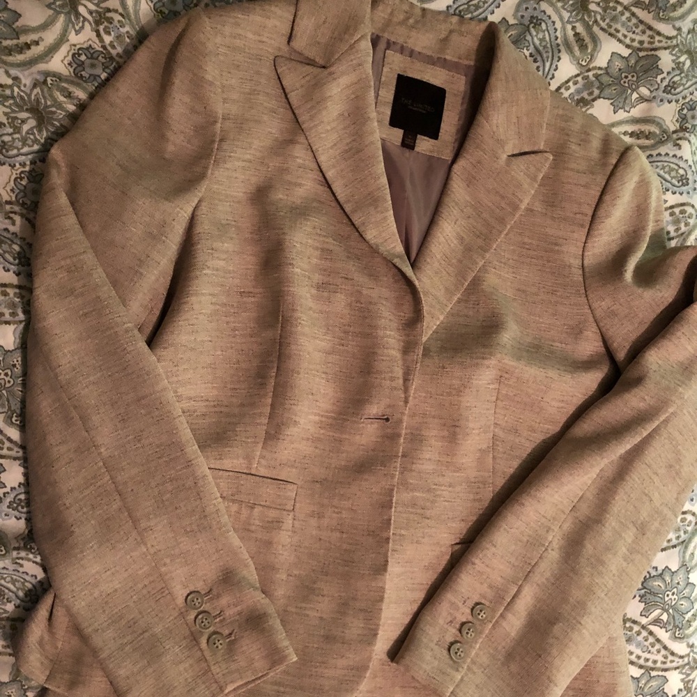 Two-piece linen-like suit